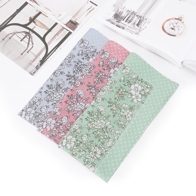 HOULIFE Handkerchief for Women, Soft Cotton Floral Printing Handkerchiefs Ladies Women Hankies Assorted Color (Mixed 1-6pcs) - Image 5